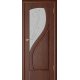Межкомнатная дверь шпонированная Камелия орех стекло фьюзинг/Глухая