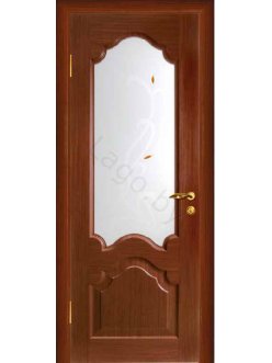 Межкомнатная дверь шпонированная Кардинал орех стекло фьюзинг/Глухая